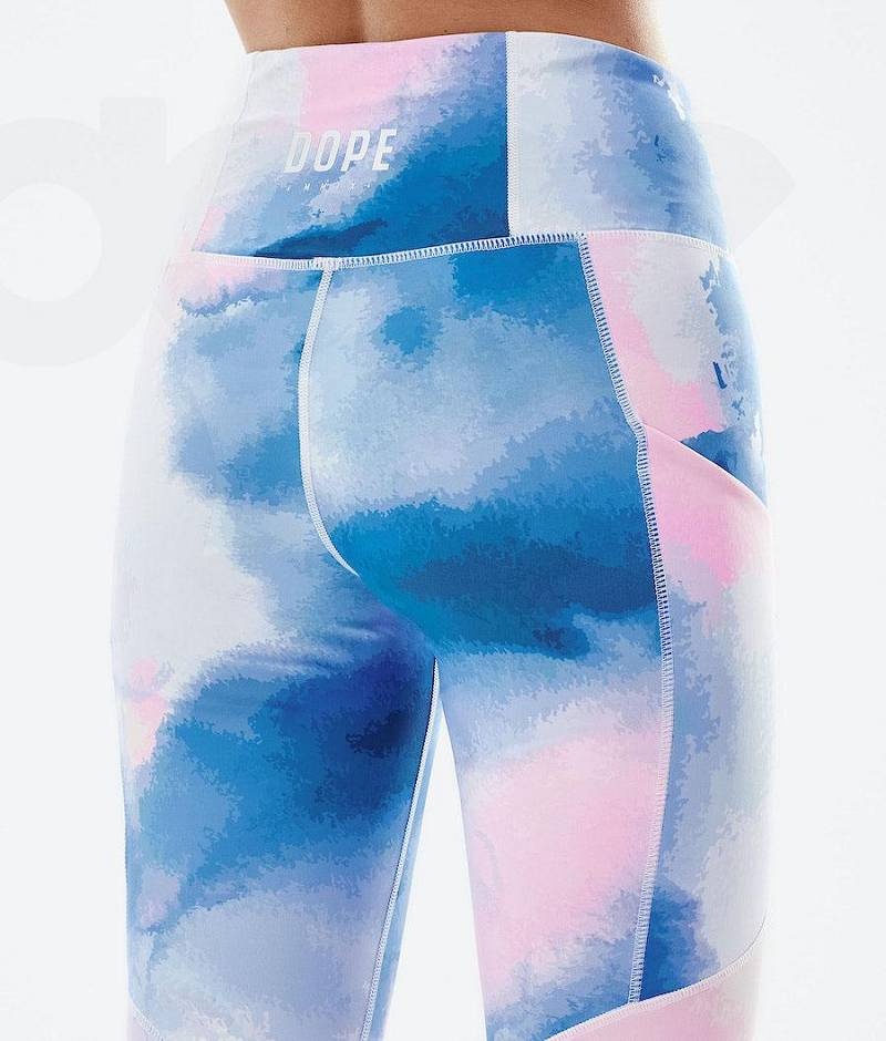 Blue / Pink Women's Dope Lofty Tech Leggings | India_D1820