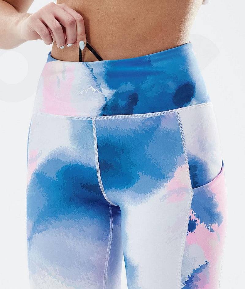 Blue / Pink Women's Dope Lofty Tech Leggings | India_D1820