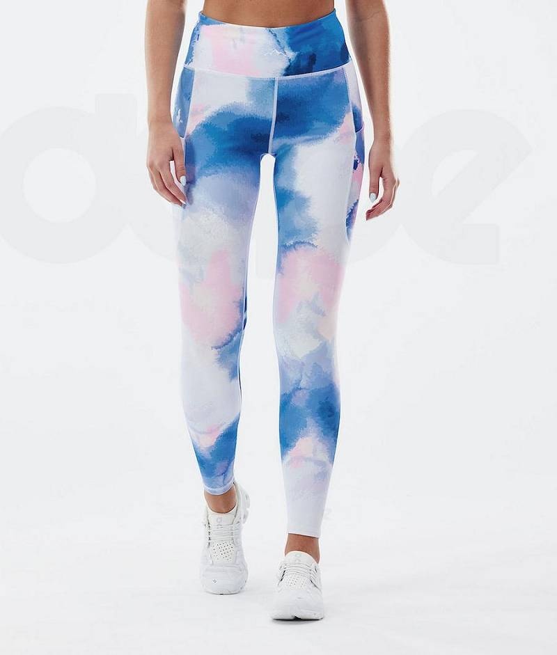 Blue / Pink Women\'s Dope Lofty Tech Leggings | India_D1820