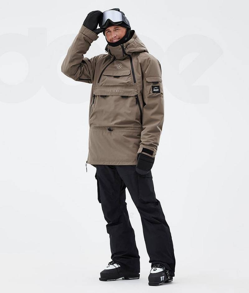 Brown Men's Dope Akin Ski Jackets | India_D1229