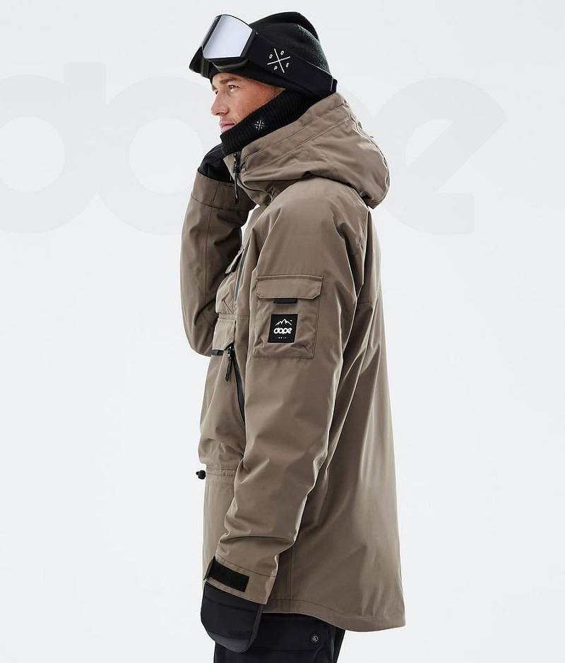 Brown Men's Dope Akin Ski Jackets | India_D1229