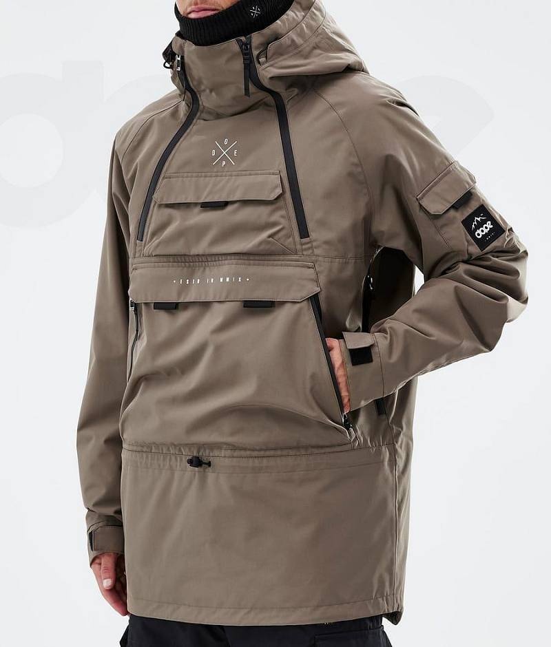 Brown Men's Dope Akin Ski Jackets | India_D1229