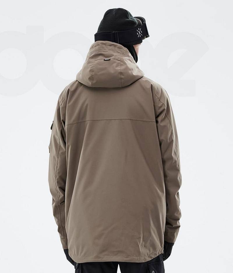 Brown Men's Dope Akin Ski Jackets | India_D1229