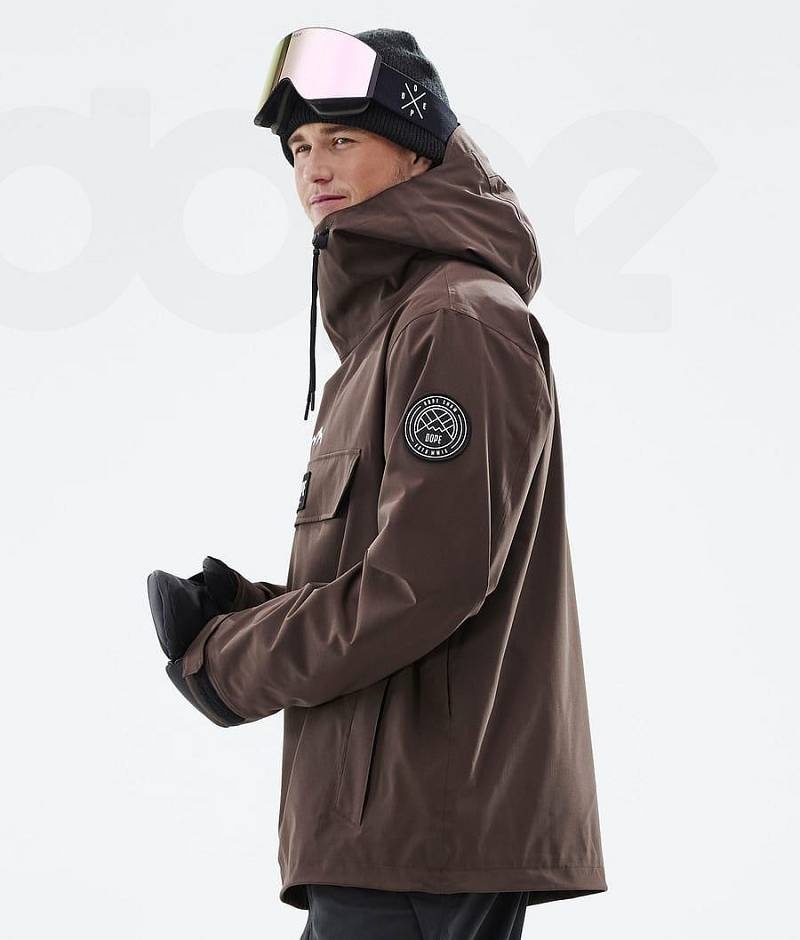 Brown Men's Dope Blizzard Ski Jackets | India_D2148