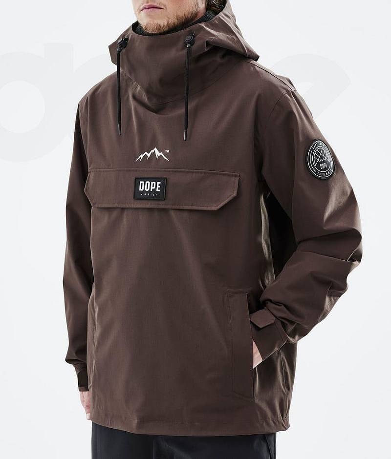 Brown Men's Dope Blizzard Ski Jackets | India_D2148