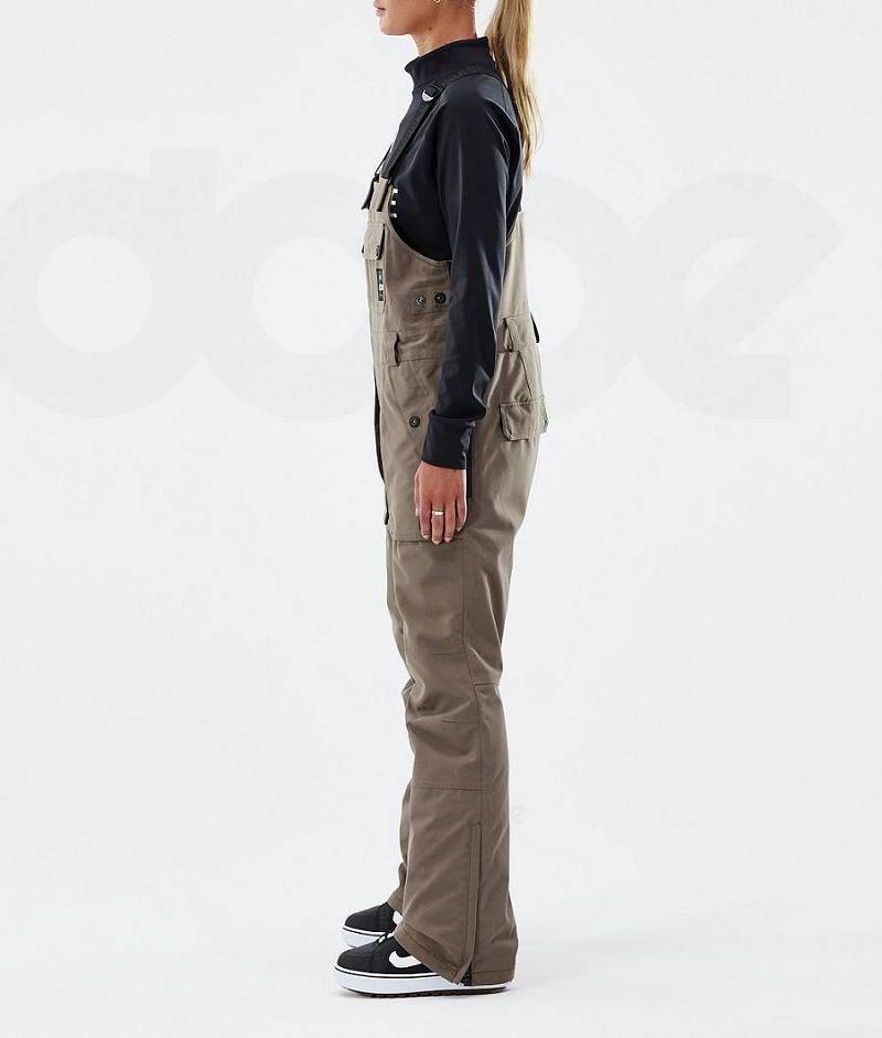 Brown Women's Dope Notorious B.I.B W Snowboard Pants | India_D1573