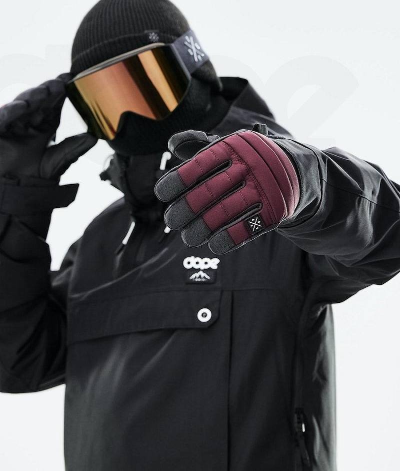 Burgundy Men's Dope Ace 2021 Snowboard Gloves | India_D1828