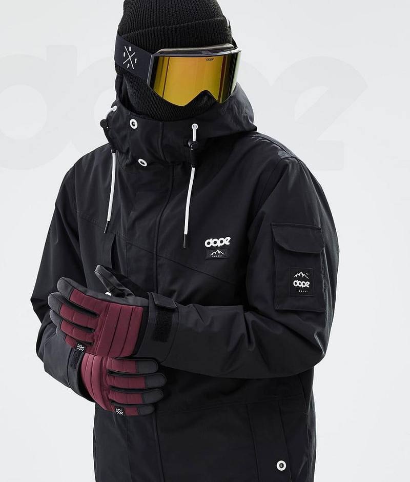 Burgundy Men's Dope Ace Snowboard Gloves | India_D1010