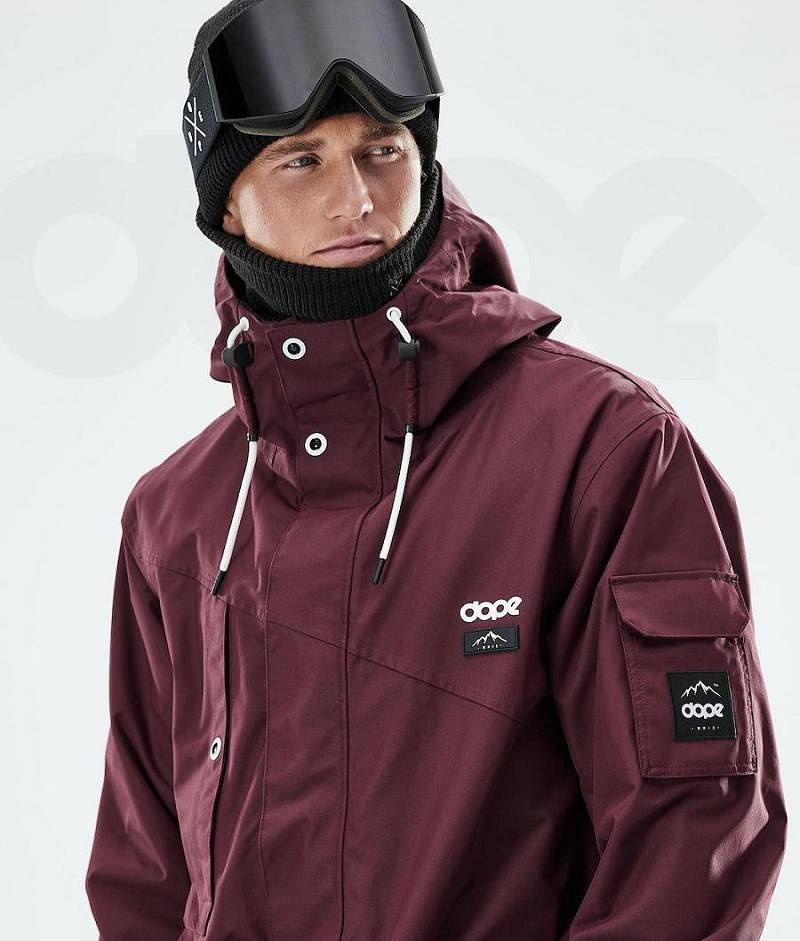 Burgundy Men's Dope Adept 2021 Snowboard Jackets | India_D1212