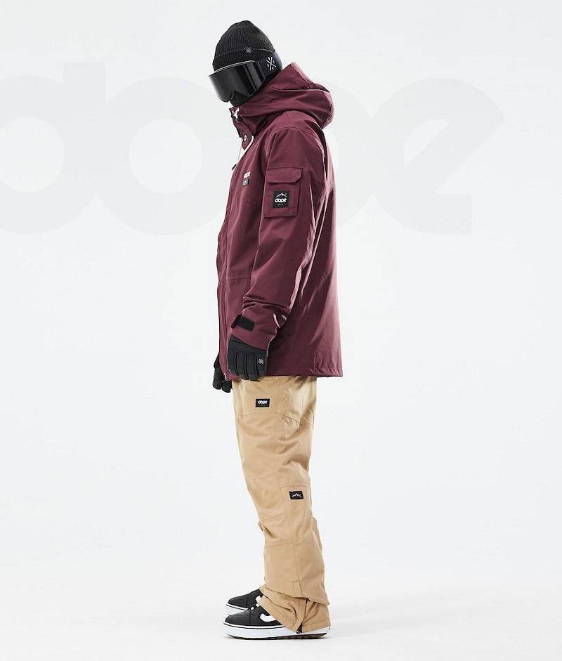 Burgundy Men's Dope Adept 2021 Snowboard Jackets | India_D1212