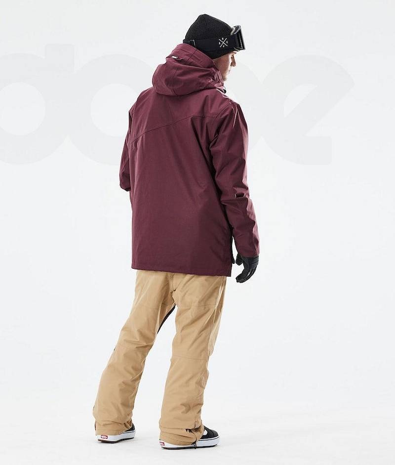 Burgundy Men's Dope Adept 2021 Snowboard Jackets | India_D1212