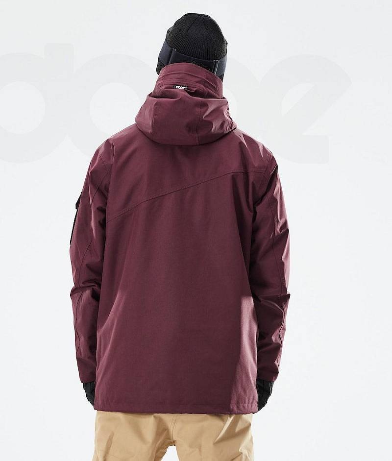 Burgundy Men's Dope Adept 2021 Snowboard Jackets | India_D1212