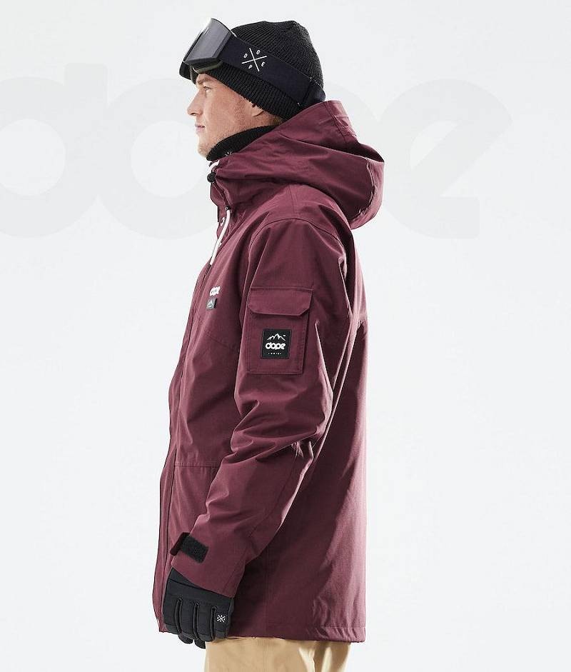 Burgundy Men's Dope Adept 2021 Snowboard Jackets | India_D1212