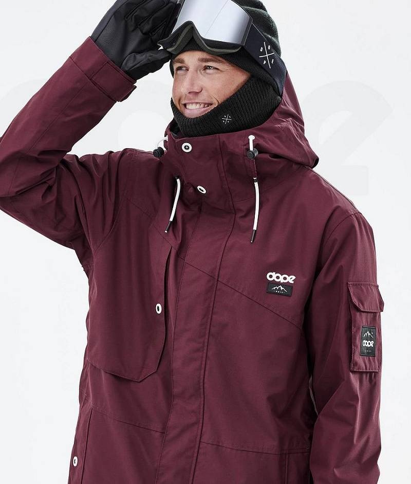 Burgundy Men's Dope Adept Ski Jackets | India_D1458