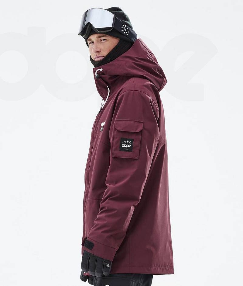 Burgundy Men's Dope Adept Ski Jackets | India_D1458