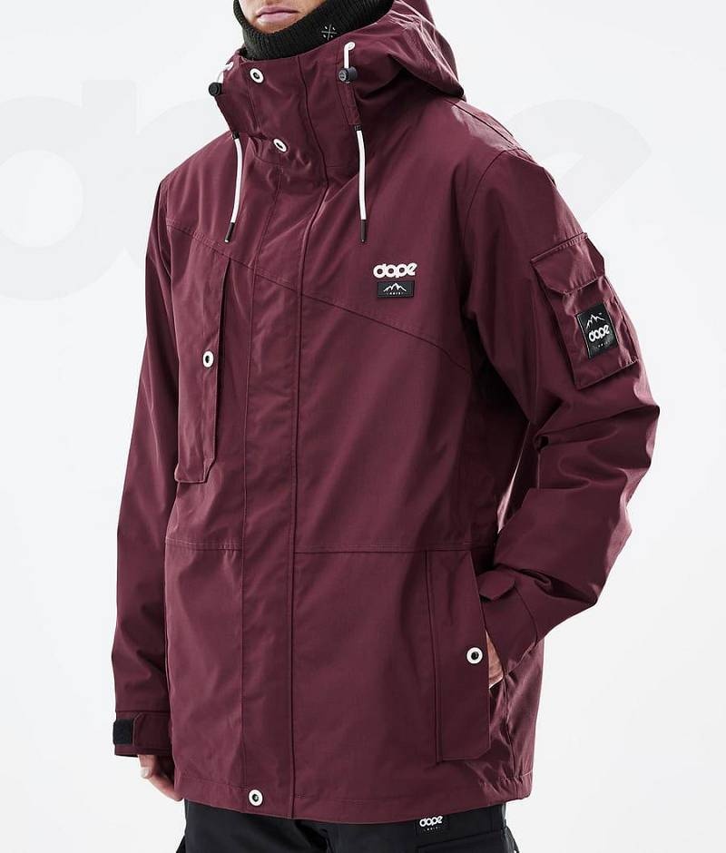 Burgundy Men's Dope Adept Ski Jackets | India_D1458