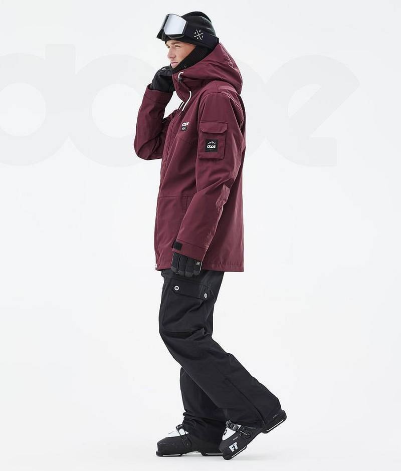 Burgundy Men's Dope Adept Ski Jackets | India_D1458