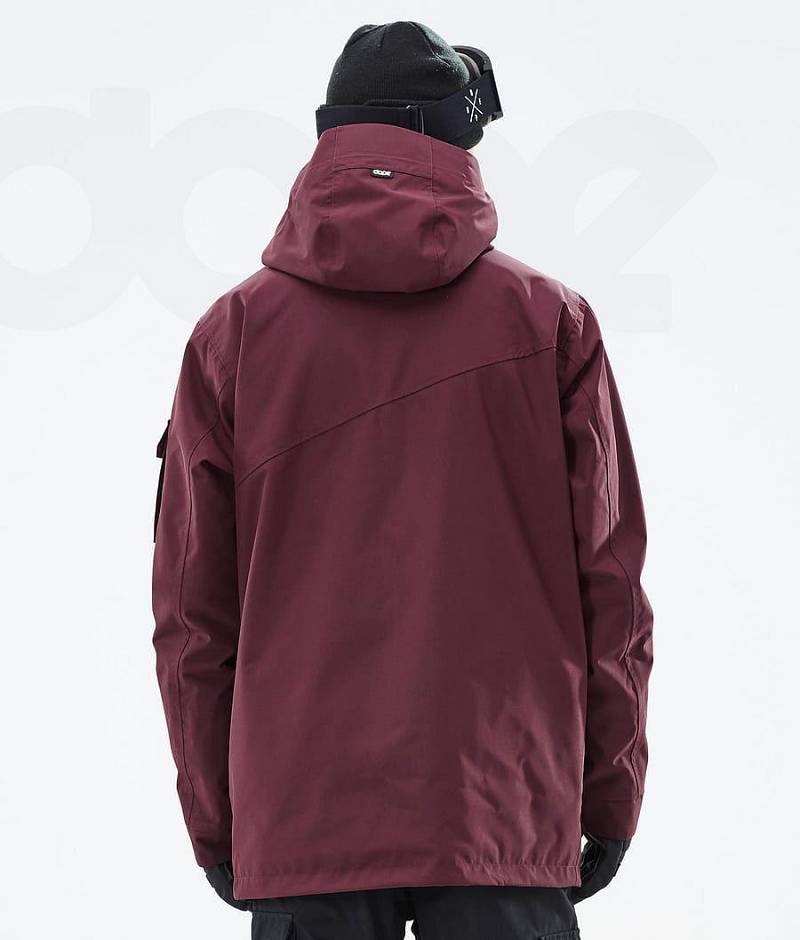 Burgundy Men's Dope Adept Ski Jackets | India_D1458