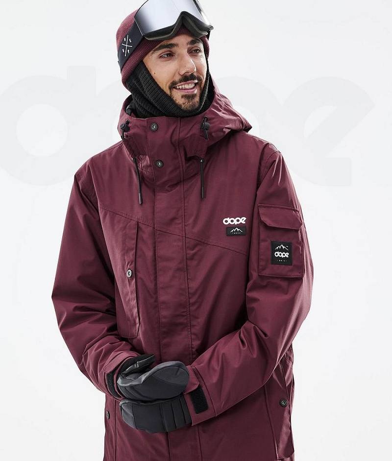 Burgundy Men's Dope Adept Ski Jackets | India_D1775