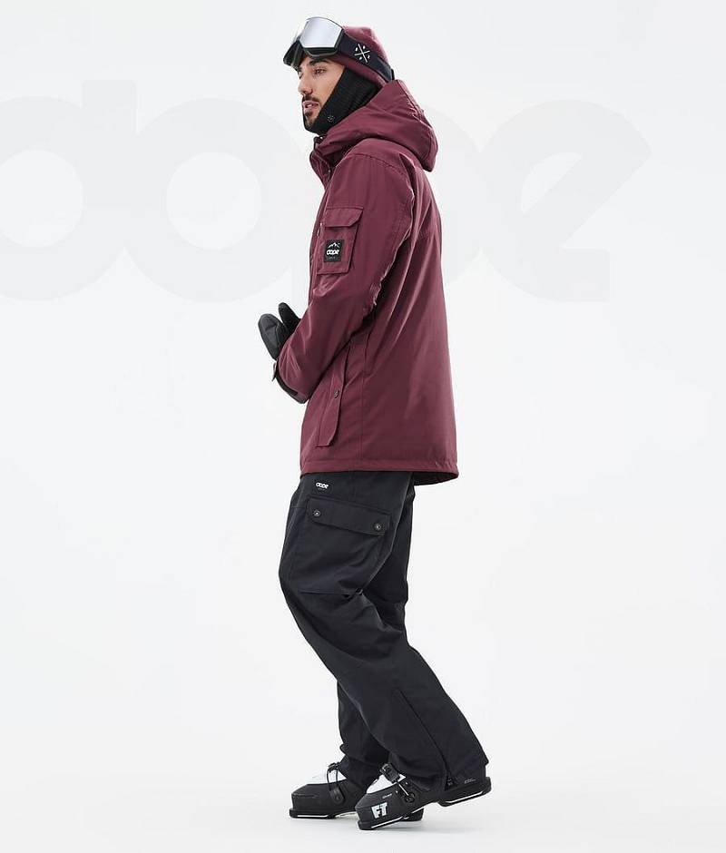 Burgundy Men's Dope Adept Ski Jackets | India_D1775