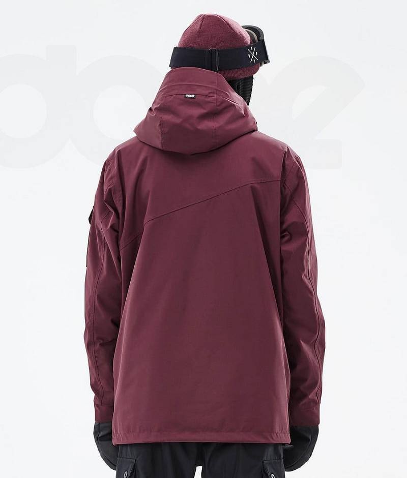 Burgundy Men's Dope Adept Ski Jackets | India_D1775