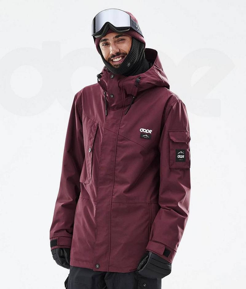 Burgundy Men\'s Dope Adept Ski Jackets | India_D1775