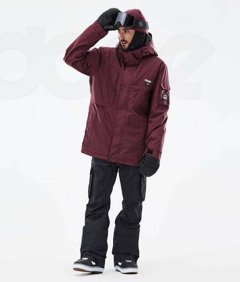 Burgundy Men's Dope Adept Snowboard Jackets | India_D1083