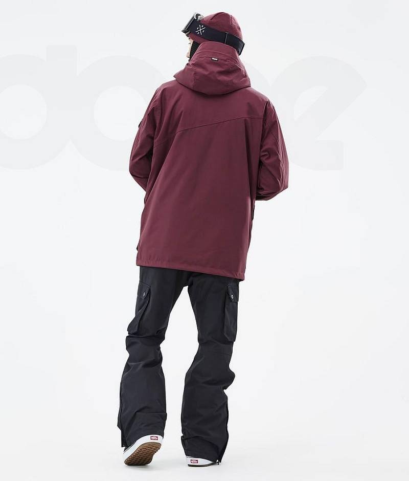 Burgundy Men's Dope Adept Snowboard Jackets | India_D1083