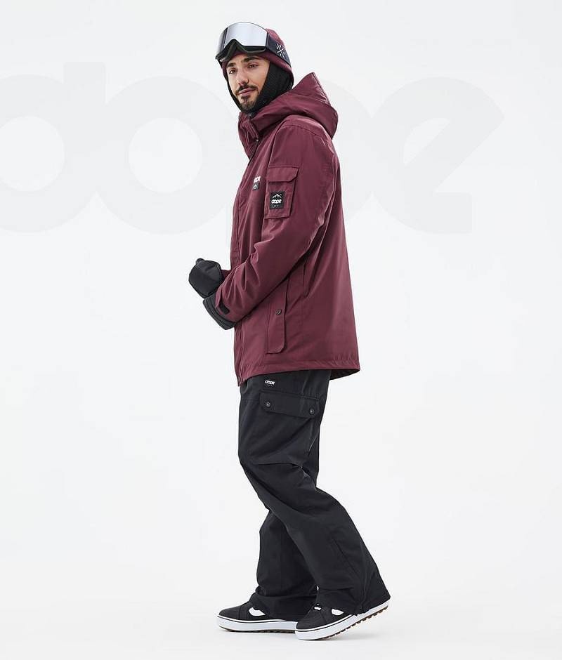 Burgundy Men's Dope Adept Snowboard Jackets | India_D1083