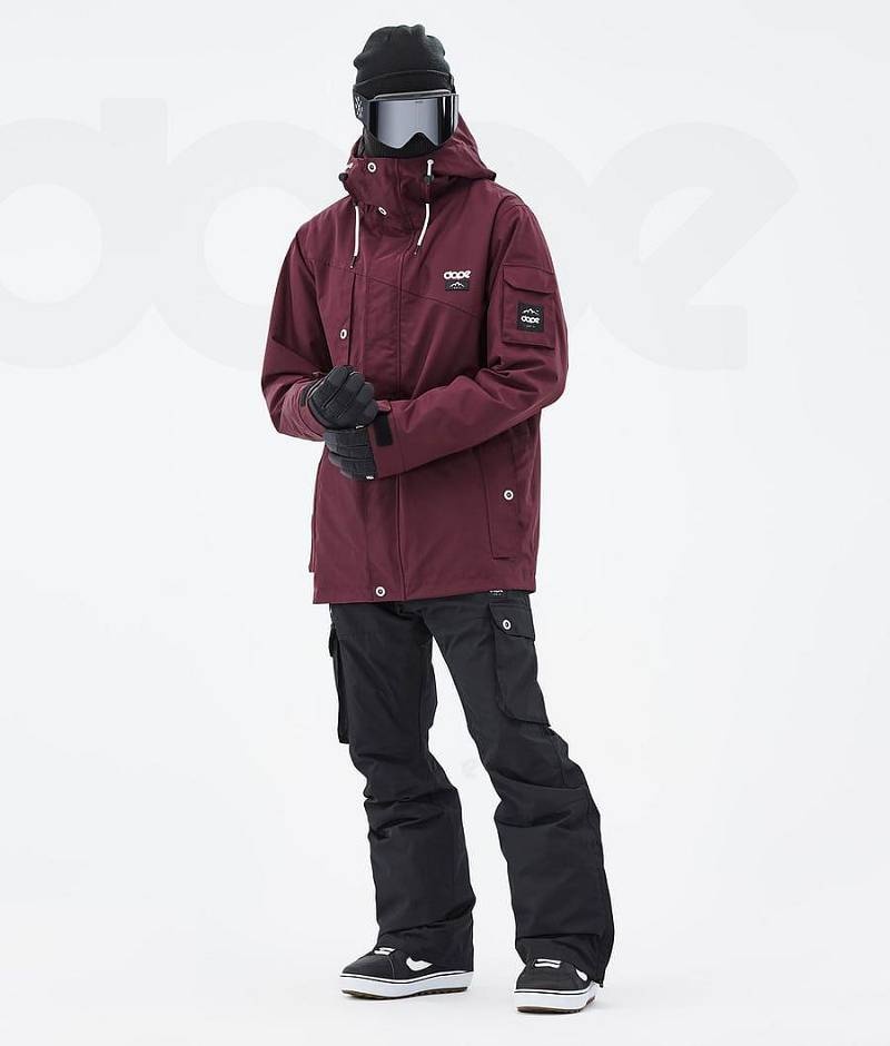 Burgundy Men's Dope Adept Snowboard Jackets | India_D1757