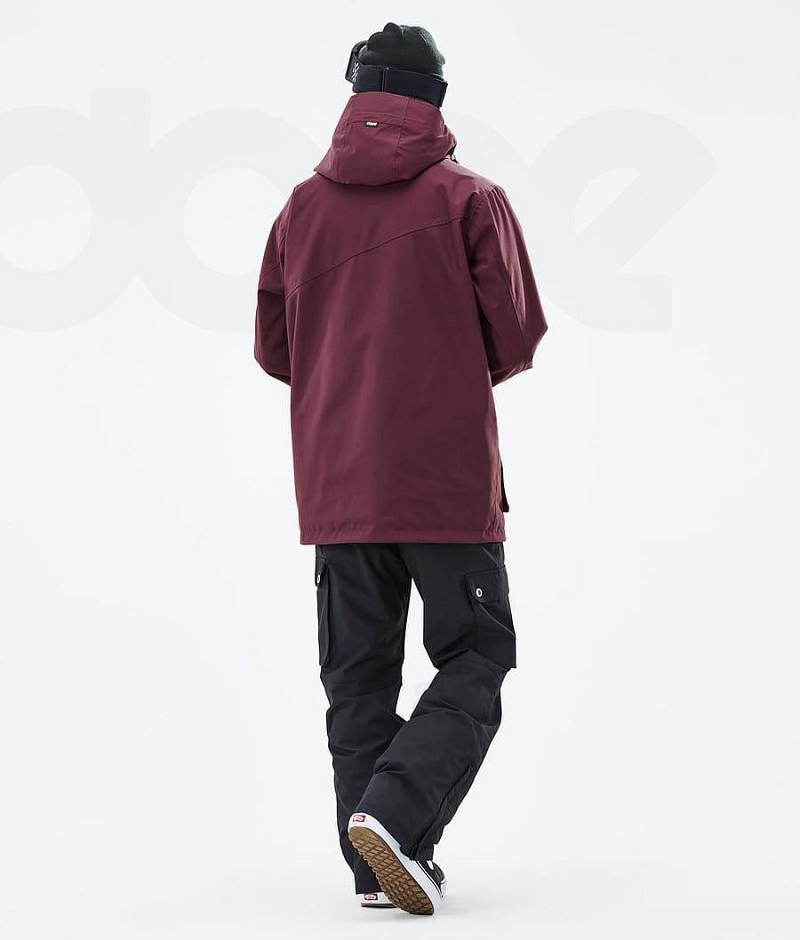 Burgundy Men's Dope Adept Snowboard Jackets | India_D1757