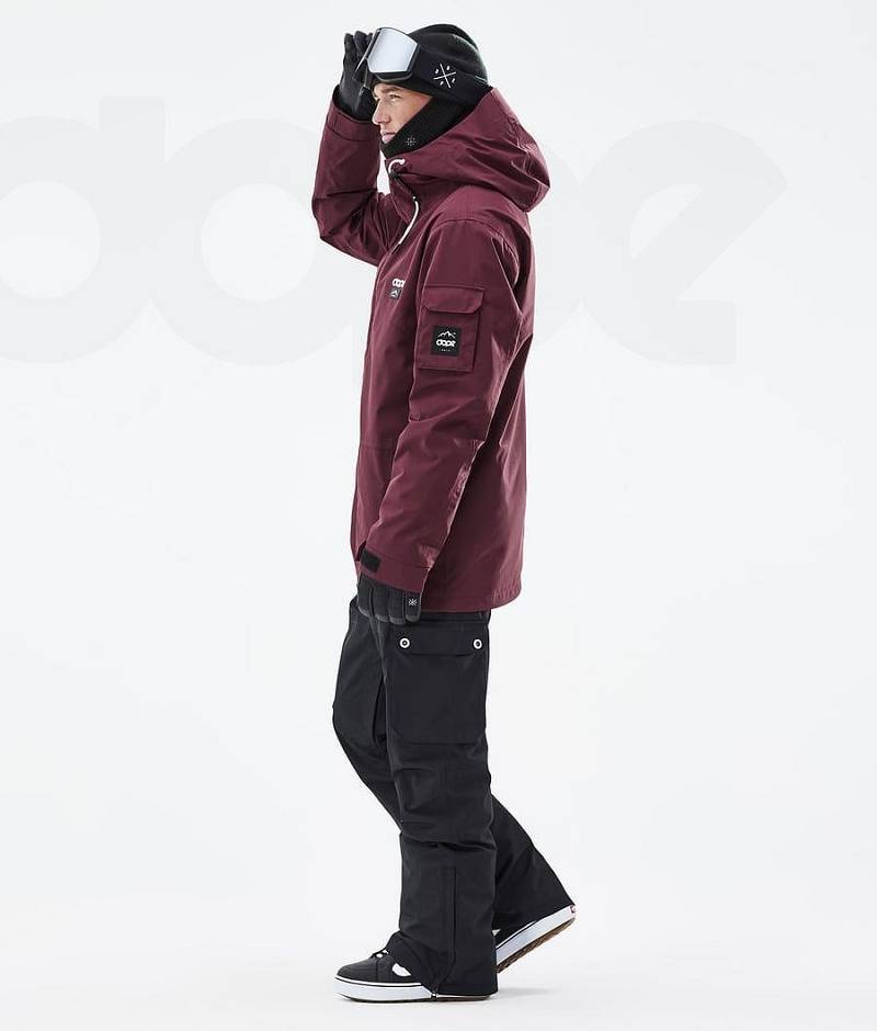 Burgundy Men's Dope Adept Snowboard Jackets | India_D1757