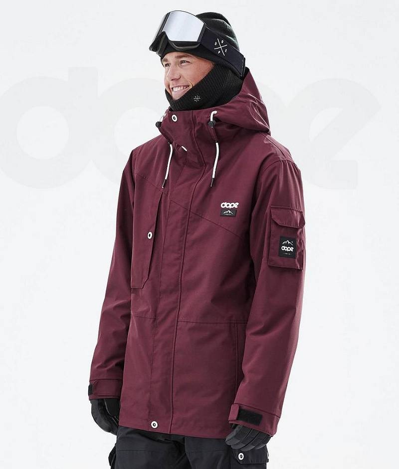 Burgundy Men\'s Dope Adept Snowboard Jackets | India_D1757