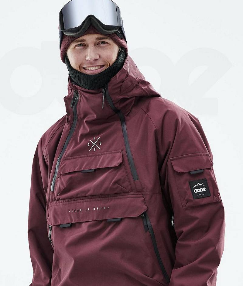 Burgundy Men's Dope Akin 2019 Snowboard Jackets | India_D1499