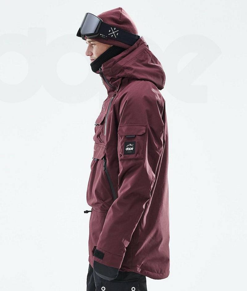 Burgundy Men's Dope Akin 2019 Snowboard Jackets | India_D1499