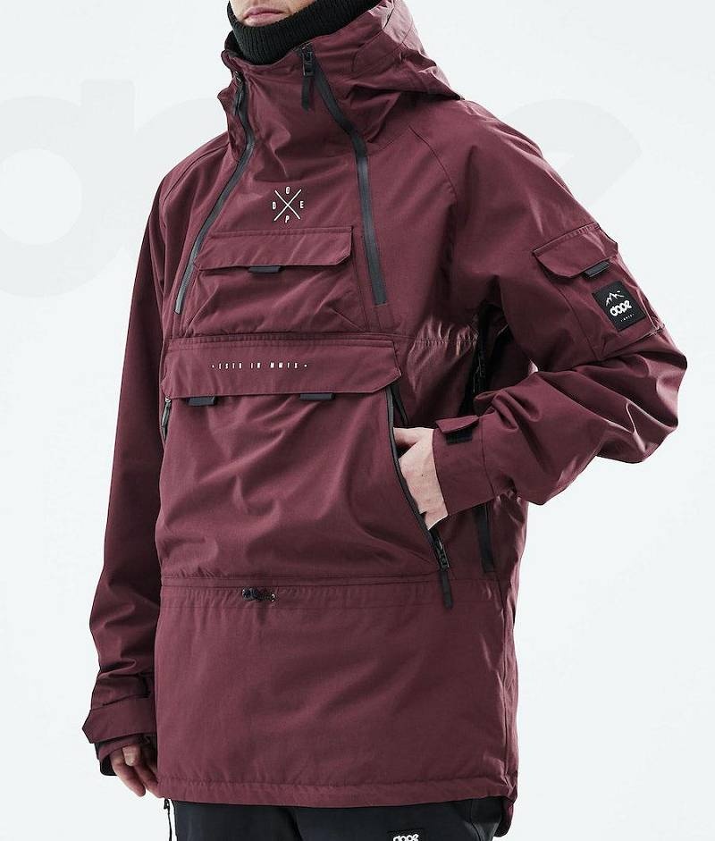 Burgundy Men's Dope Akin 2019 Snowboard Jackets | India_D1499