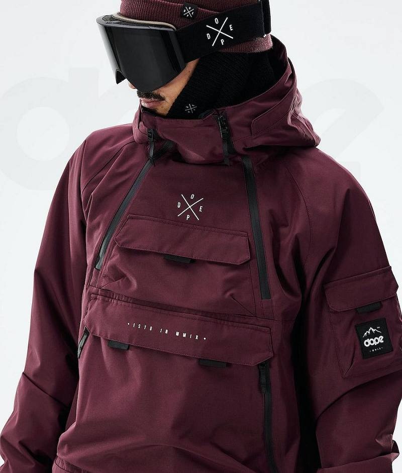 Burgundy Men's Dope Akin 2021 Ski Jackets | India_D2204