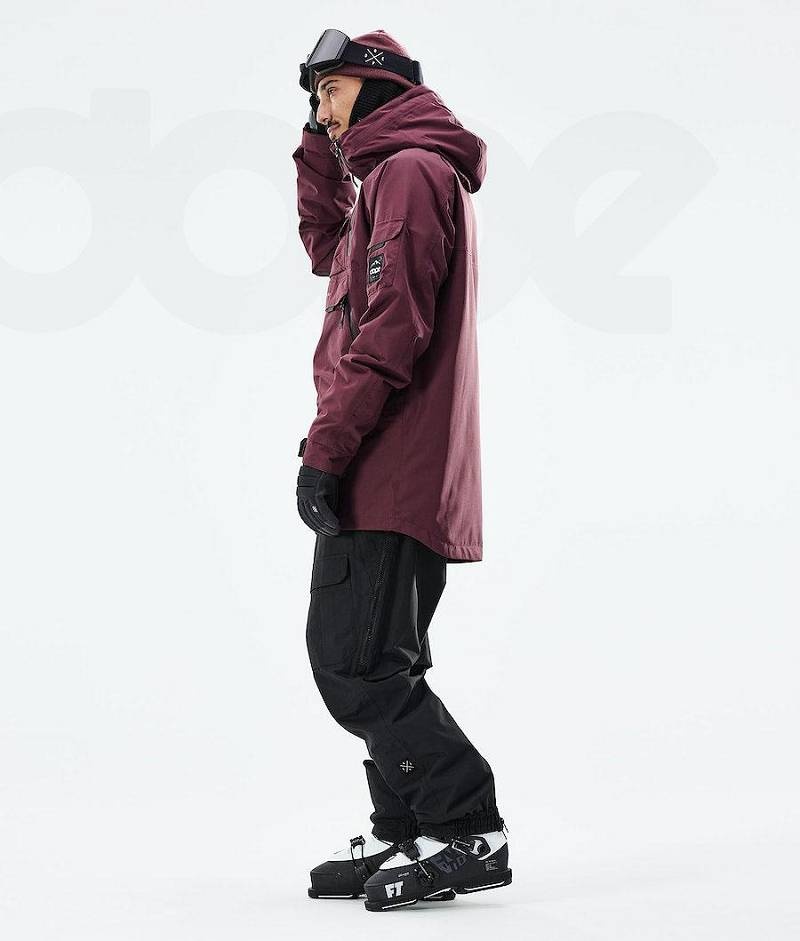 Burgundy Men's Dope Akin 2021 Ski Jackets | India_D2204