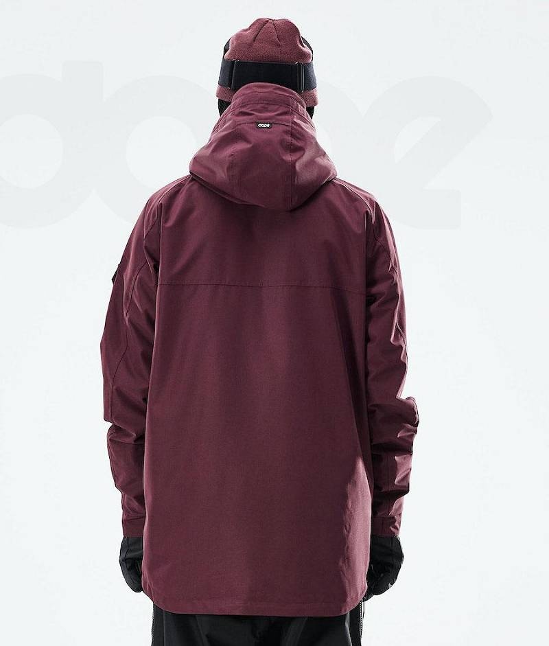 Burgundy Men's Dope Akin 2021 Ski Jackets | India_D2204