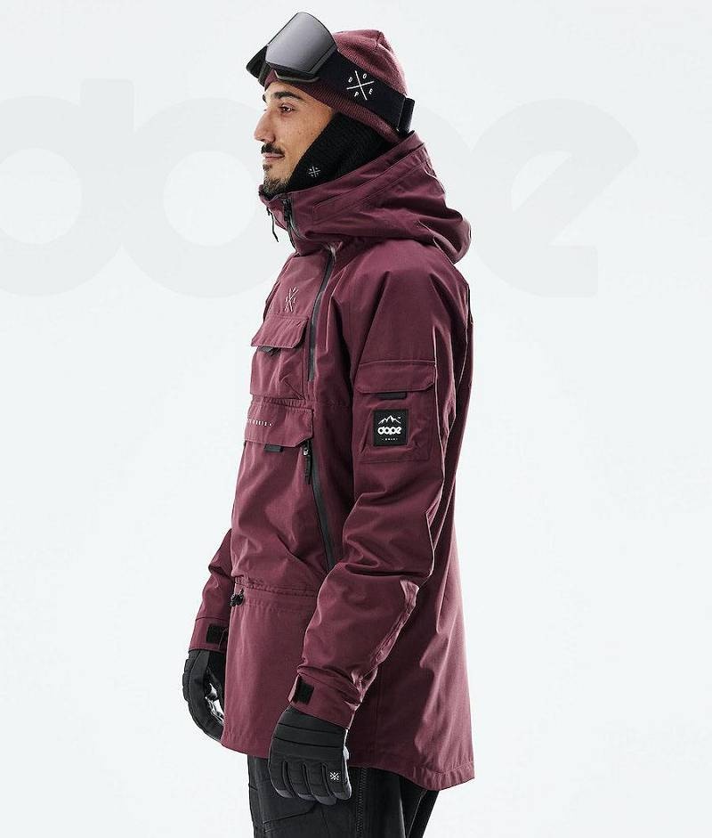 Burgundy Men's Dope Akin 2021 Ski Jackets | India_D2204