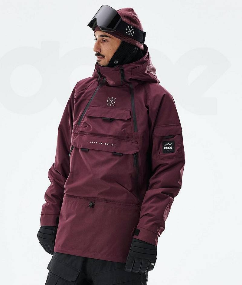 Burgundy Men\'s Dope Akin 2021 Ski Jackets | India_D2204