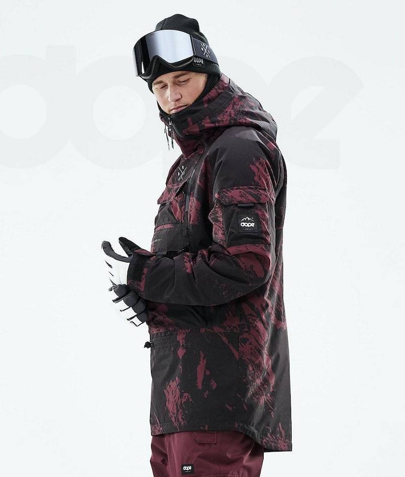 Burgundy Men's Dope Akin 2021 Ski Jackets | India_D1439