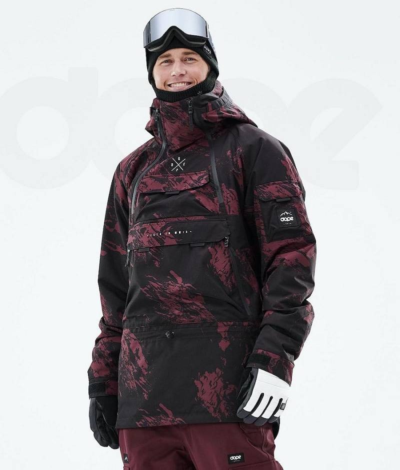 Burgundy Men\'s Dope Akin 2021 Ski Jackets | India_D1439