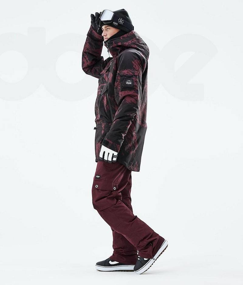 Burgundy Men's Dope Akin 2021 Snowboard Jackets | India_D2073