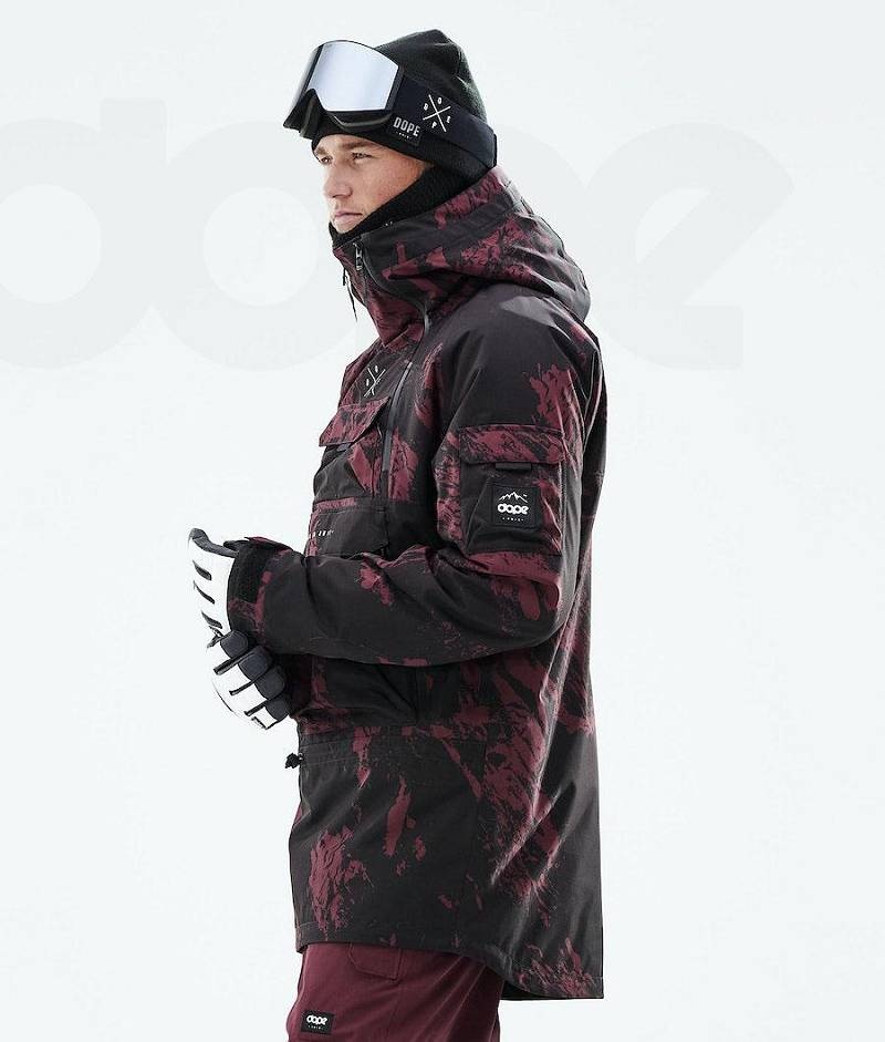 Burgundy Men's Dope Akin 2021 Snowboard Jackets | India_D2073