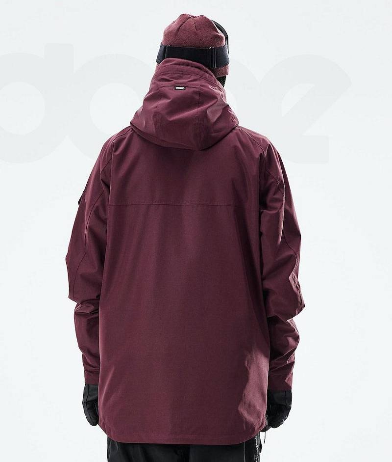 Burgundy Men's Dope Akin 2021 Snowboard Jackets | India_D1374