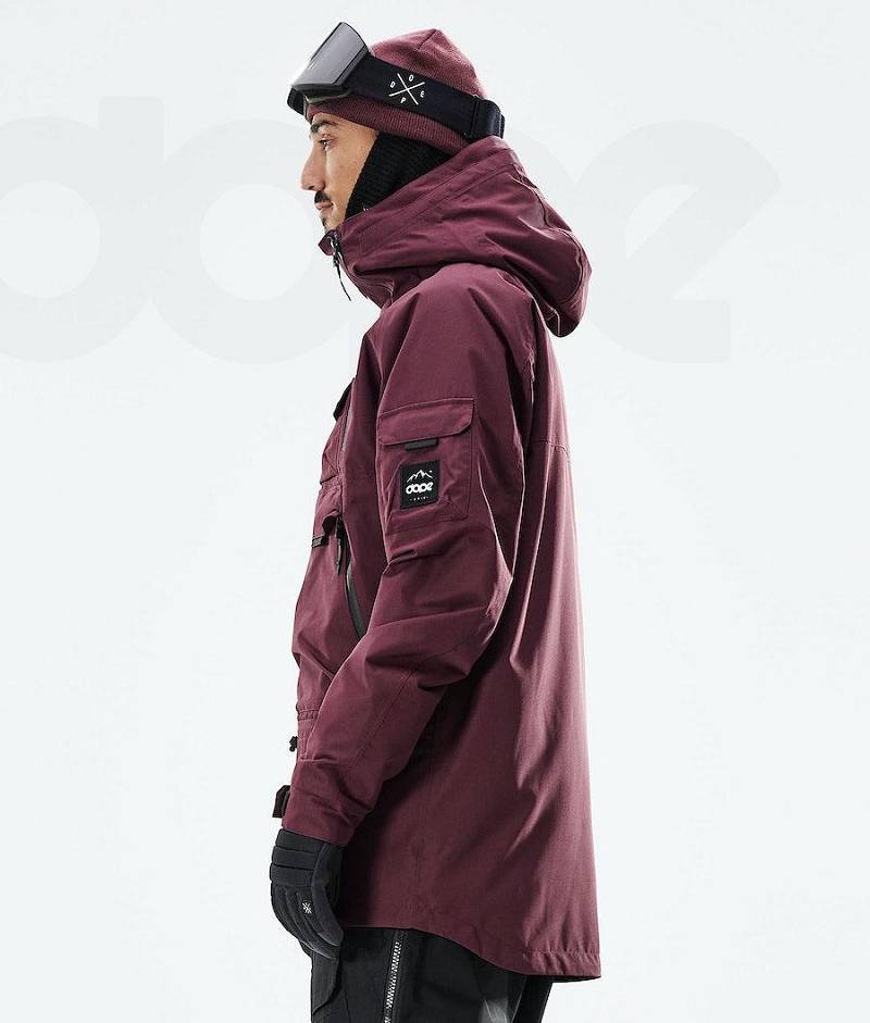 Burgundy Men's Dope Akin 2021 Snowboard Jackets | India_D1374