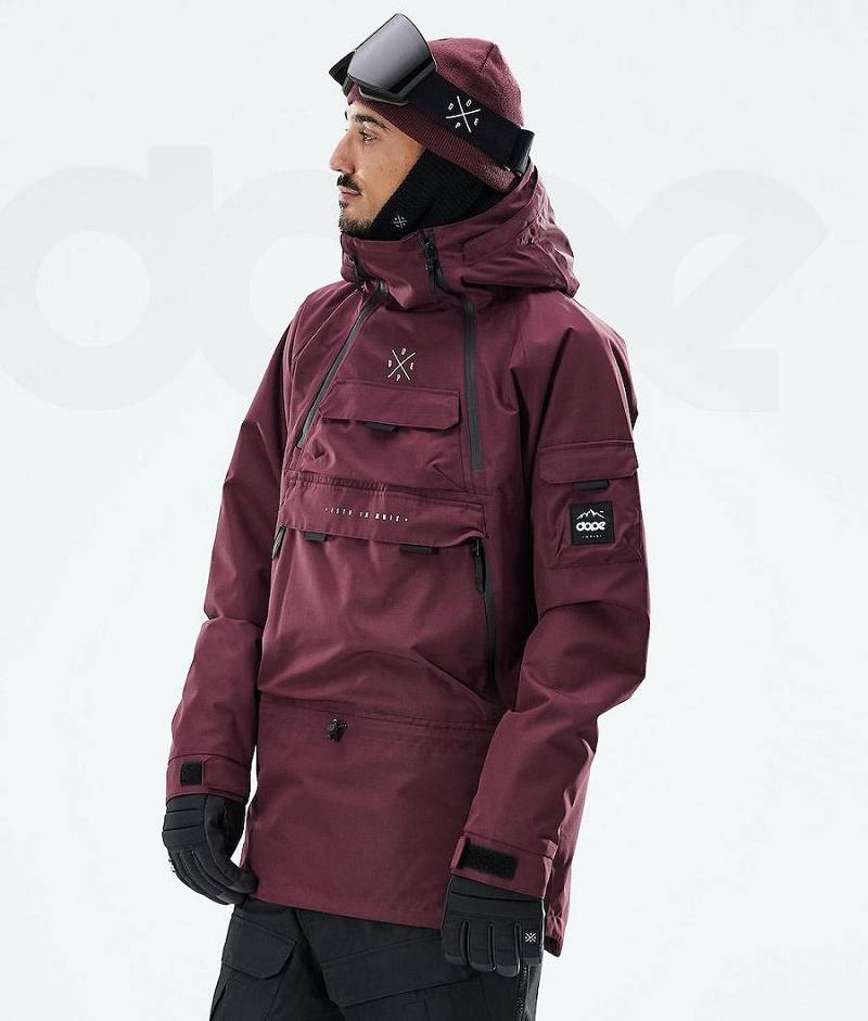 Burgundy Men\'s Dope Akin 2021 Snowboard Jackets | India_D1374