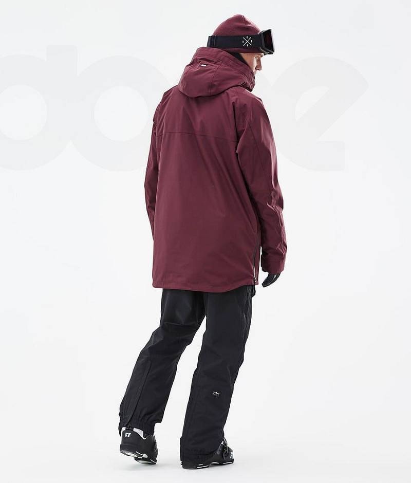 Burgundy Men's Dope Akin Ski Jackets | India_D2427