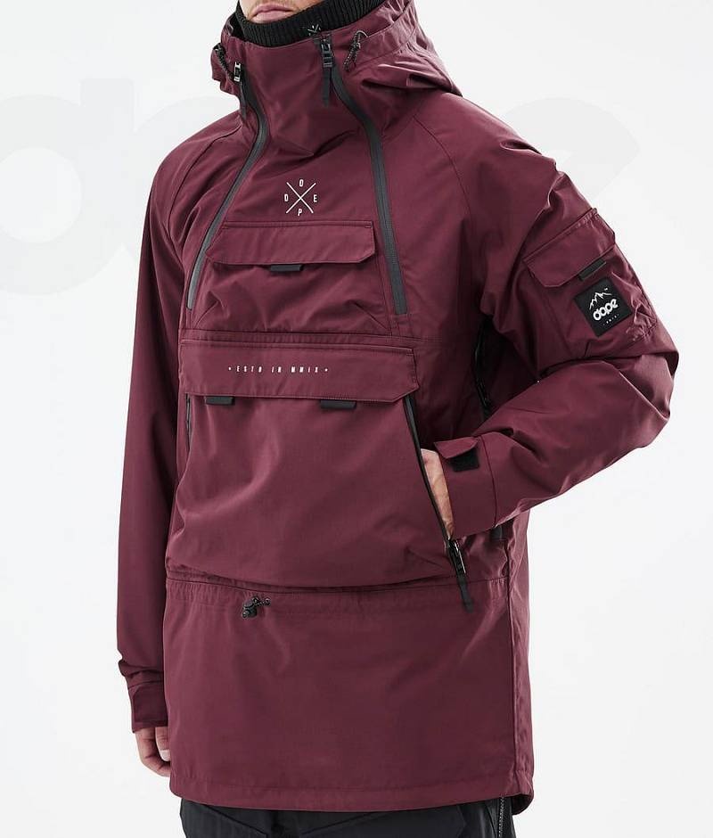 Burgundy Men's Dope Akin Ski Jackets | India_D2427